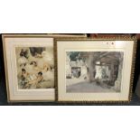 TWO RUSSELL FLINT PRINTS WITH GALLERY STAMP