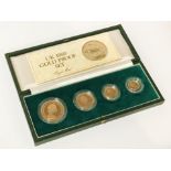 ROYAL MINT UK 1980 GOLD SOVEREIGN FOUR PROOF COIN SET