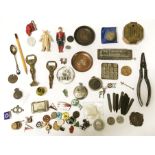 INTERESTING ITEMS LOT OF BADGES, TOKENS & OTHER ITEMS