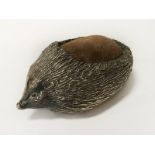 HALLMARKED SILVER HEDGEHOG PIN CUSHION