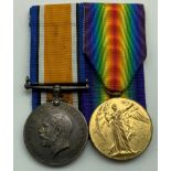 WWI BRITISH WAR MEDAL & VICTORY MEDAL SET AWARDED TO PRIVATE ARCHIBALD R.A. MACKIE 14-LOND. R 7536