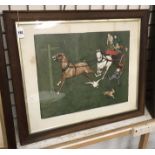 FRAMED CECIL ALDIN PRINT - TROUBLE AHEAD