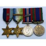 WWII GROUP OF VARIOUS FOUR MEDALS INCLUDING CANADA VOLUNTEER SERVICE MEDAL