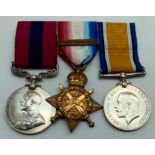 WWI GROUP OF THREE MEDALS INCLUDING DISTINGUISHED CONDUCT MEDAL.