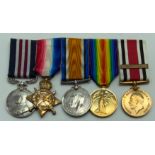 WWI GROUP OF FIVE MEDALS INCLUDING MILITARY MEDAL