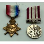 WWI GROUP OF TWO MEDALS 1914-15 STAR K.1338.A.V.GIBBS.