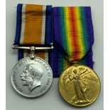 WWI BRITISH WAR MEDAL & VICTORY MEDAL SET AWARDED TO PRIVATE ALLAN LATTIMER 14-LOND. R 4586