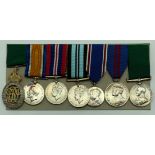 A WWI & WWII GROUP OF SEVEN MEDALS INCLUDING INDIAN VOLUNTEER FORCES MEDAL