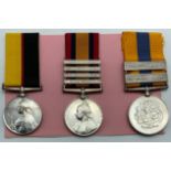 QUEEN VICTORIA THREE MEDALS AWARDED TO PRIVATE E. EDMONDS 3443 1st CAMERON HIGHLANDERS