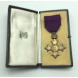 HALLMARKED SILVER CASED ORDER OF THE BRITISH EMPIRE