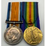 WWI BRITISH WAR MEDAL & VICTORY MEDAL SET AWARDED TO PRIVATE C. C. JONES 14-LOND. R 7269