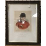 FRAMED ARTIST PROOF OF FRED COX HUNTSMAN TO LORD ROTHSCHILD