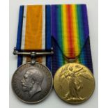 WWI BRITISH WAR MEDAL & VICTORY MEDAL SET AWARDED TO PRIVATE THOMAS F. PEARCEY 14-LOND. R 515078