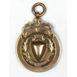 9CT GOLD FOB PENDANT MEDAL (10g)