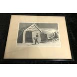 SEED TIME AND HARVEST FRAMED SIGNED LITHOGRAPH BY GRANT WOOD (1892-1942)