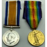 WWI BRITISH WAR MEDAL & VICTORY MEDAL SET AWARDED TO PTE JOHN B. HUDSON 14-LOND. R 4684