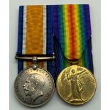 WWI BRITISH WAR MEDAL VICTORY MEDAL SET AWARDED TO PRIVATE GEOFFREY G. HORN 14-LOND. R 515516