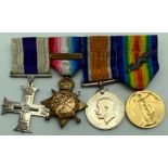 WWI GROUP OF FOUR MEDALS INCLUDING MILITARY CROSS