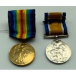 WWI GROUP OF TWO MEDALS BRITISH WAR AND VICTORY MEDALS 1651134 .H.GIBB.AB.RN