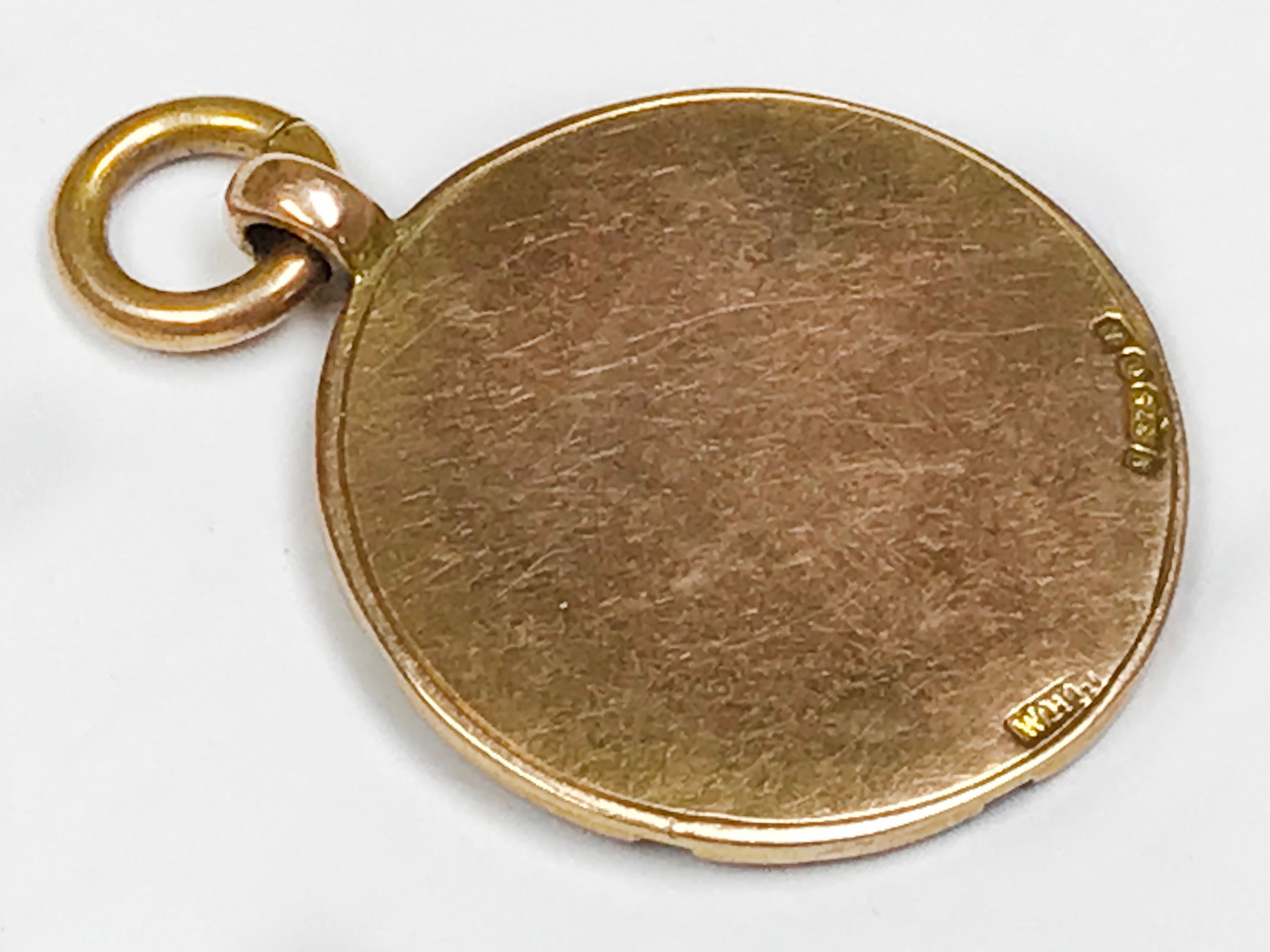 TWO 9CT GOLD FOB PENDANTS MEDALS (14g) - Image 4 of 10