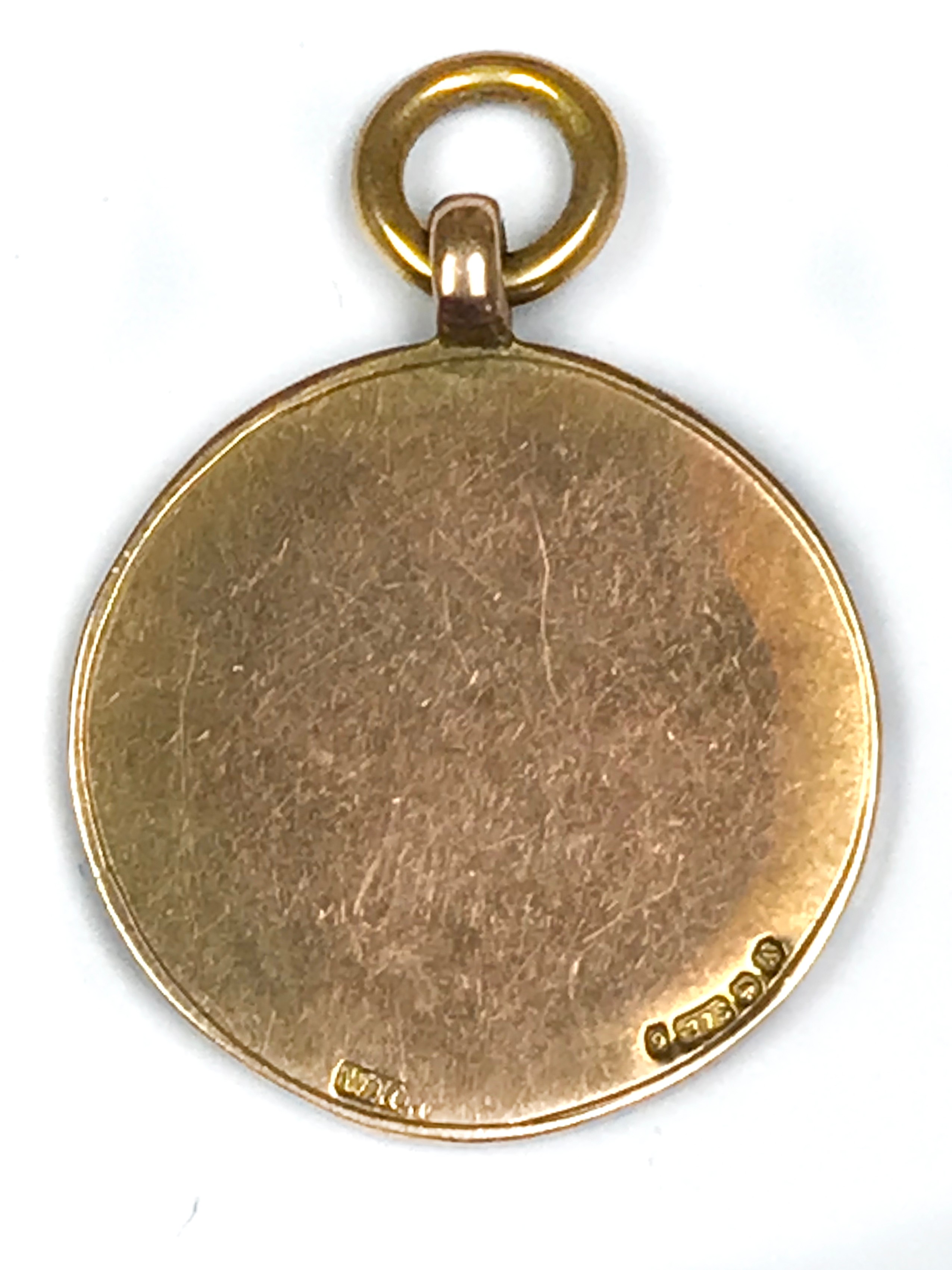 TWO 9CT GOLD FOB PENDANTS MEDALS (14g) - Image 2 of 10