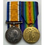 WWI BRITISH WAR MEDAL & VICTORY MEDAL SET AWARDED TO PRIVATE CHARLES V. CUTTELL 14-LOND. R 6962