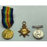 WWI BRITISH WAR MEDAL & VICTORY MEDAL & STAR SET AWARDED TO PRIVATE FRANCIS ALLWRIGHT 14-LOND R 2082