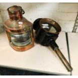 VINTAGE COPPER SHIPS LAMP - PORT SIDE & A CARRIAGE LAMP