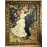 LARGE OIL ON CANVAS - AFTER RENOIR 'DANCE AT BOGIVAL' - 140CM X 114CMS