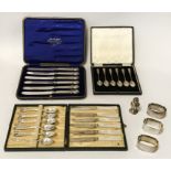 3 SETS CASED CUTLERY WITH OTHER SILVER