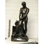 BRONZE MAN ON STAND - 60CMS