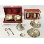 QTY DECORATIVE CASED EUROPEAN ITEMS WITH SOME SILVER