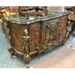 19THC MARBLE TOP FRENCH STYLE CHEST