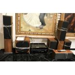 YAMAHA SURROUND S RECEIVER, MONITOR AUDIO 5 SURROUND SPEAKERS, MONITOR AUDIO ACTIVE SUBWOOFER