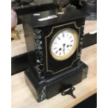 SLATE MANTLE CLOCK - FRENCH MOVEMENT - 33CMS