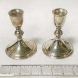 PAIR STERLING SILVER CANDLESTICKS - 11CMS