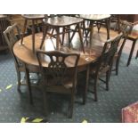 MAHOGANY EXTENDING TABLE & 6 CHAIRS