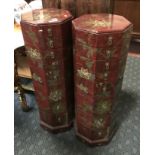 PAIR OF ORIENTAL 8 DRAWER CHESTS A/F