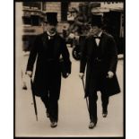 PRESS PHOTOGRAPH OF SIR WINSTON CHURCHILL AND LLOYD GEORGE (FROM PRESS ASSOCIATION LIBRARY 1910)