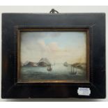 TWO FRAMED MINIATURE PAINTINGS ON BOARD