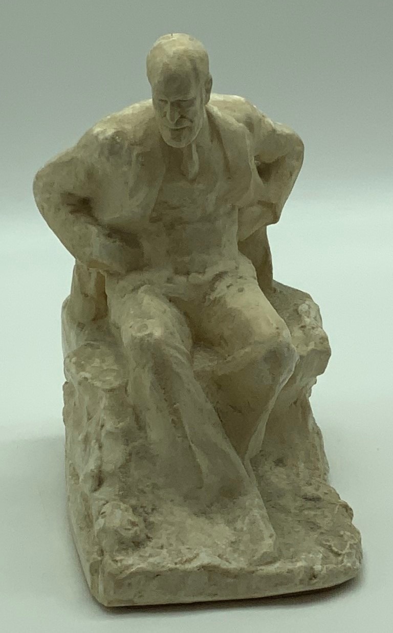 OSCAR NEMON (1906-1985) MIXED MEDIA COMPOSITE STATUE OF SEATED SIGMUND FREUD