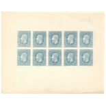 1886 COLOUR TRIAL PROOF SHEET FOR 25c BELGIAN CONGO