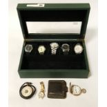 SIX GENTS WATCHES & OTHER WATCH IN BOX