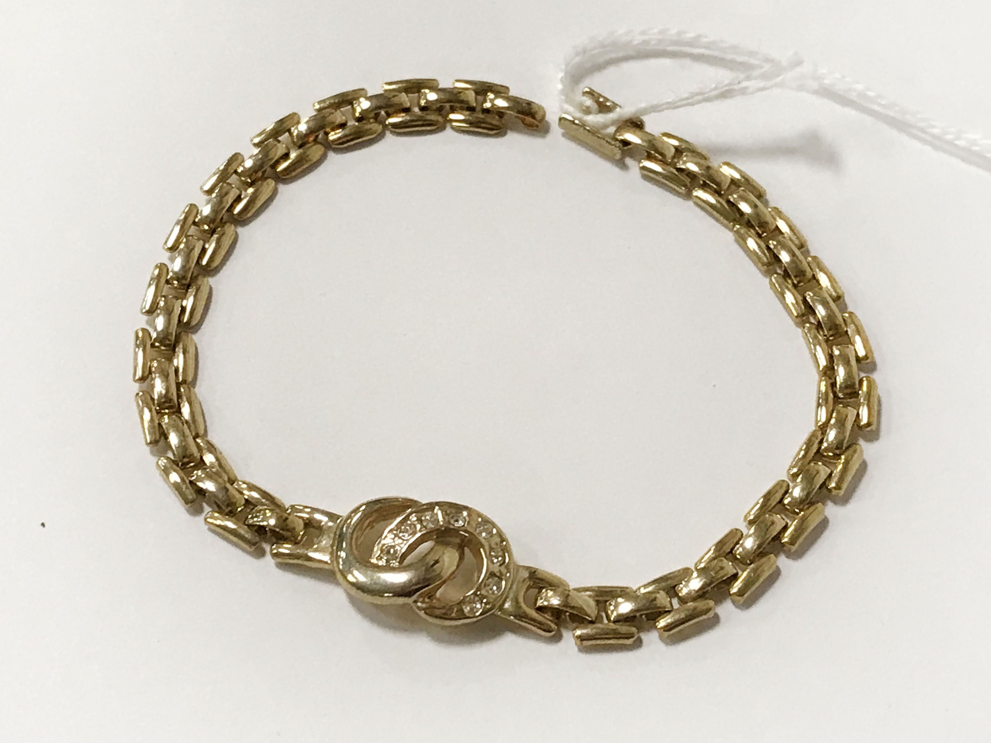 9CT GOLD & DIAMOND BRACELET - APPROX 8.4 GRAMS