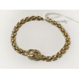 9CT GOLD & DIAMOND BRACELET - APPROX 8.4 GRAMS