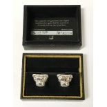 PAIR OF 925 SILVER ENGLISH BULLDOG DUNHILL CUFFLINKS