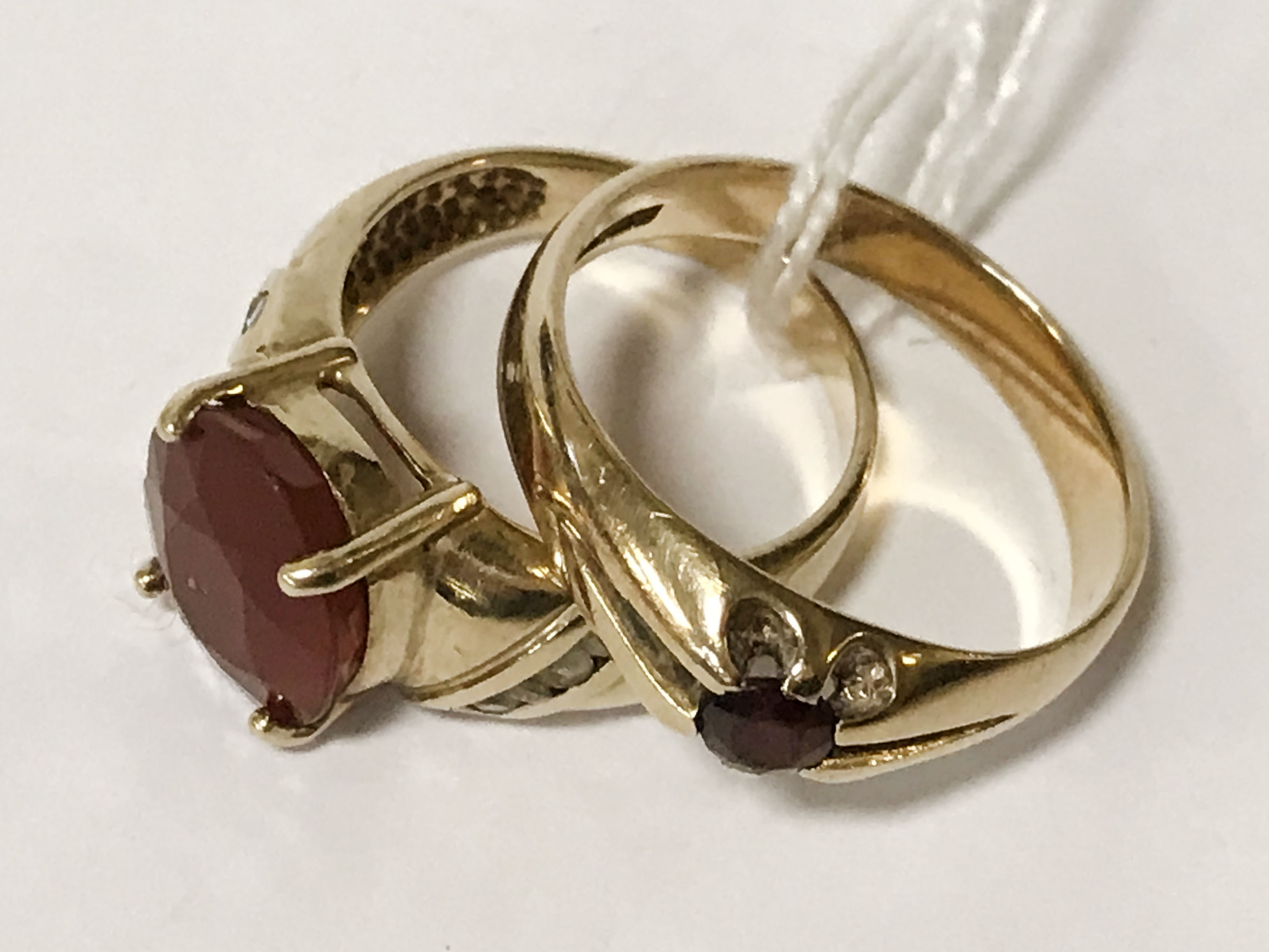 TWO RINGS - GARNET & AGATE