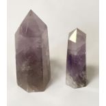 PAIR QUARTZ OBELISKS - 9CMS & 11CMS