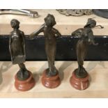 SET 3 BRONZE MUSICIANS - 20CMS