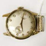 LONGINES 9CT GOLD GENTS WRISTWATCH - NEEDS REPAIR